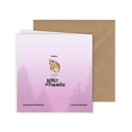 Kleine Uil Grappig - Wenskaart met envelop