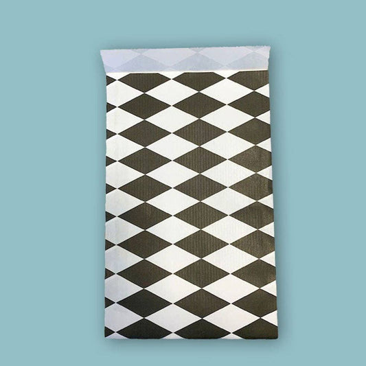 Zwart Wit Ruit - 5 Zakjes 12x19cm
