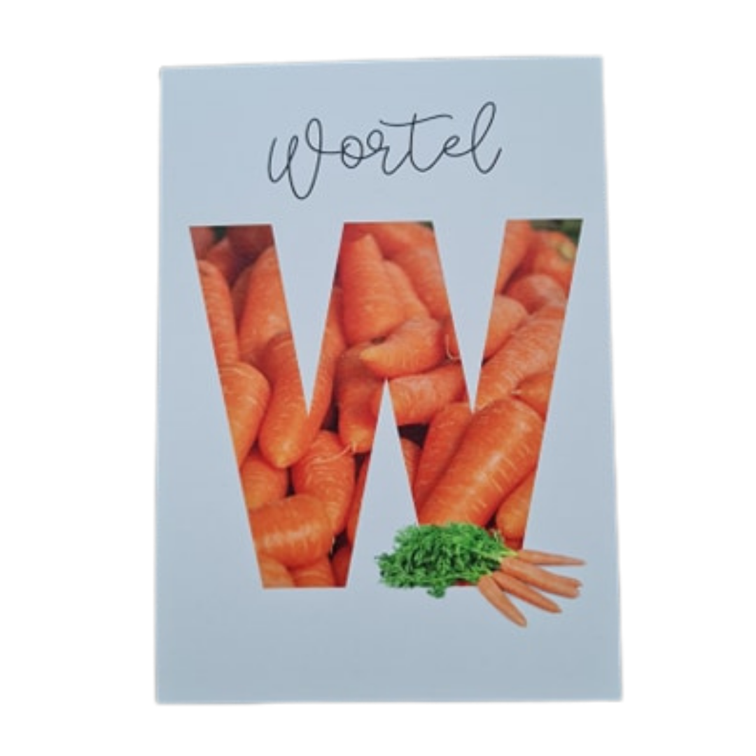 'W van Wortel’ – Letter Ansichtkaart