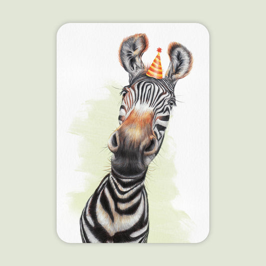 Zebra Jarig - Ansichtkaart