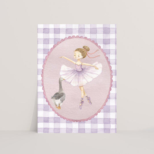 Ballerina met Gansje - Ansichtkaart