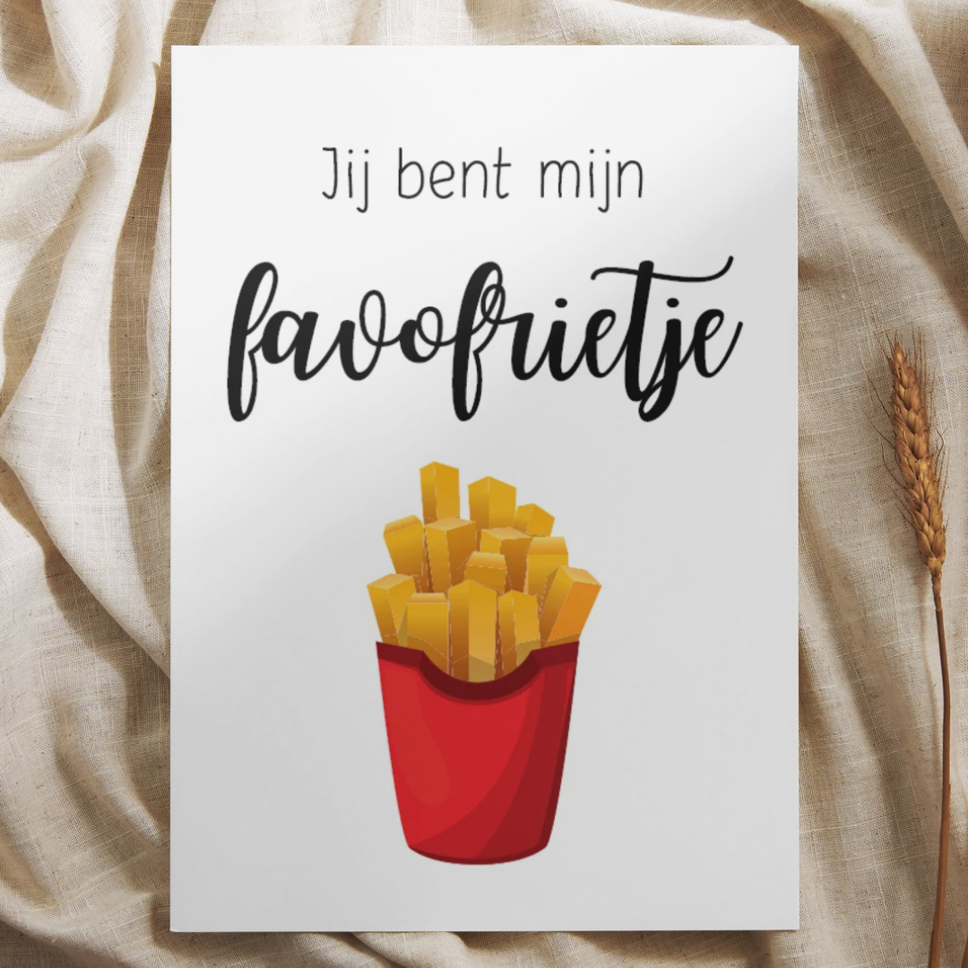 'Jij bent mijn favofrietje' - Quote Ansichtkaart