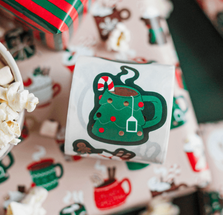Kerst Mokken - Set van 7 Stickers