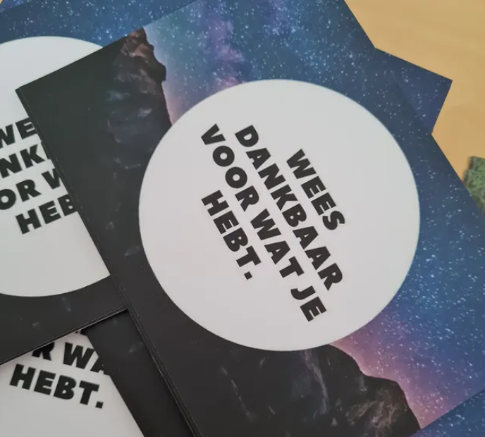 'Wees dankbaar voor wat je hebt' - Quote Ansichtkaart