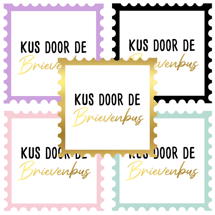 'Kus door de Brievenbus' - Set van 10 Stickers