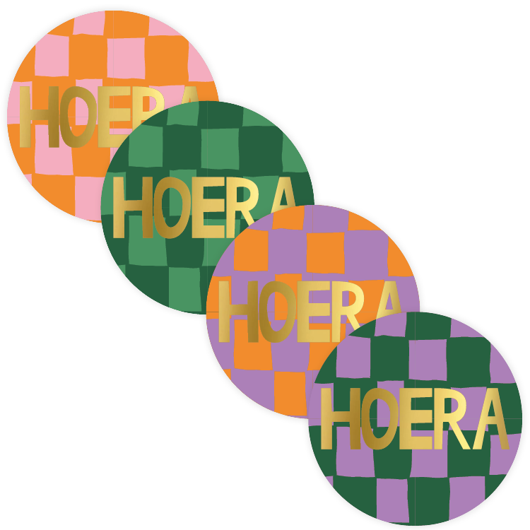 'HOERA' - Set van 10 Stickers