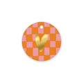 Gouden hart + handdraw grid (Oranje/Roze) - Cadeaulabel