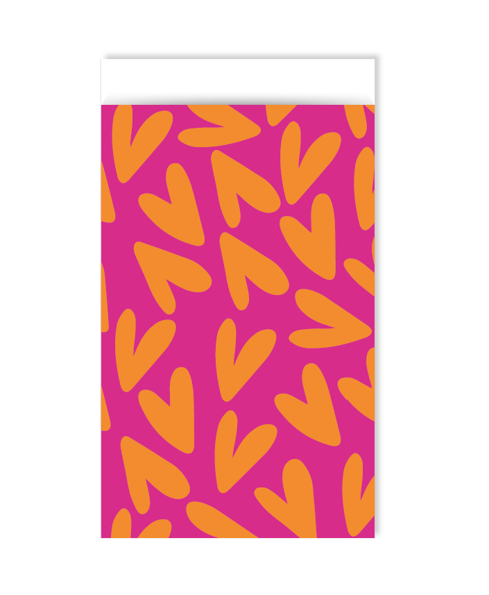 Hartjes Oranje Roze - 5 Zakjes 12x19cm