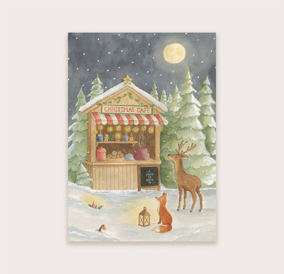 Christmas café - Ansichtkaart