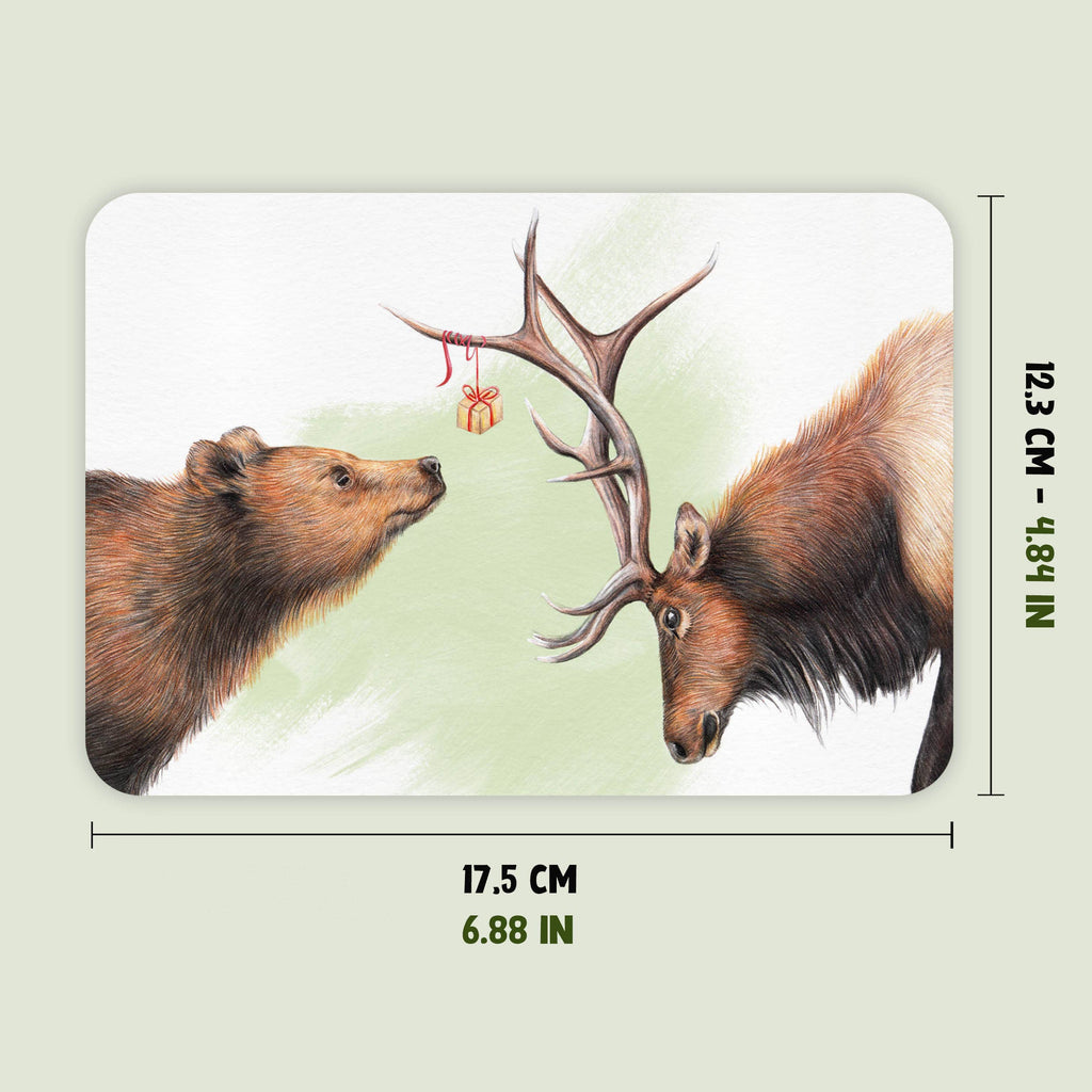 Beer en Eland Jarig - Ansichtkaart
