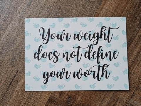 'Your weight does not define your worth' - Quote Ansichtkaart