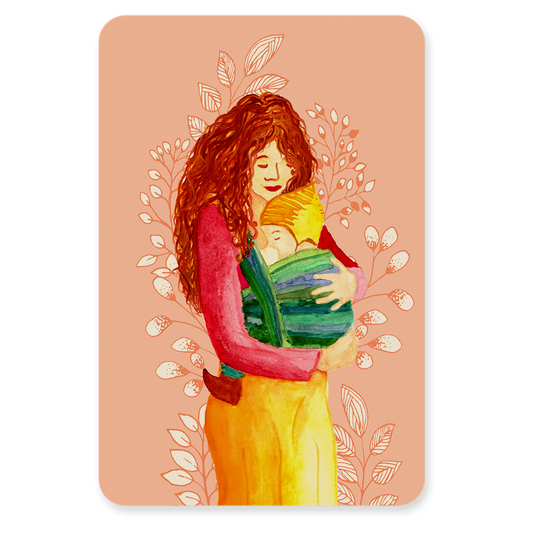 Draagdoek Mama met Kindje – Ansichtkaart