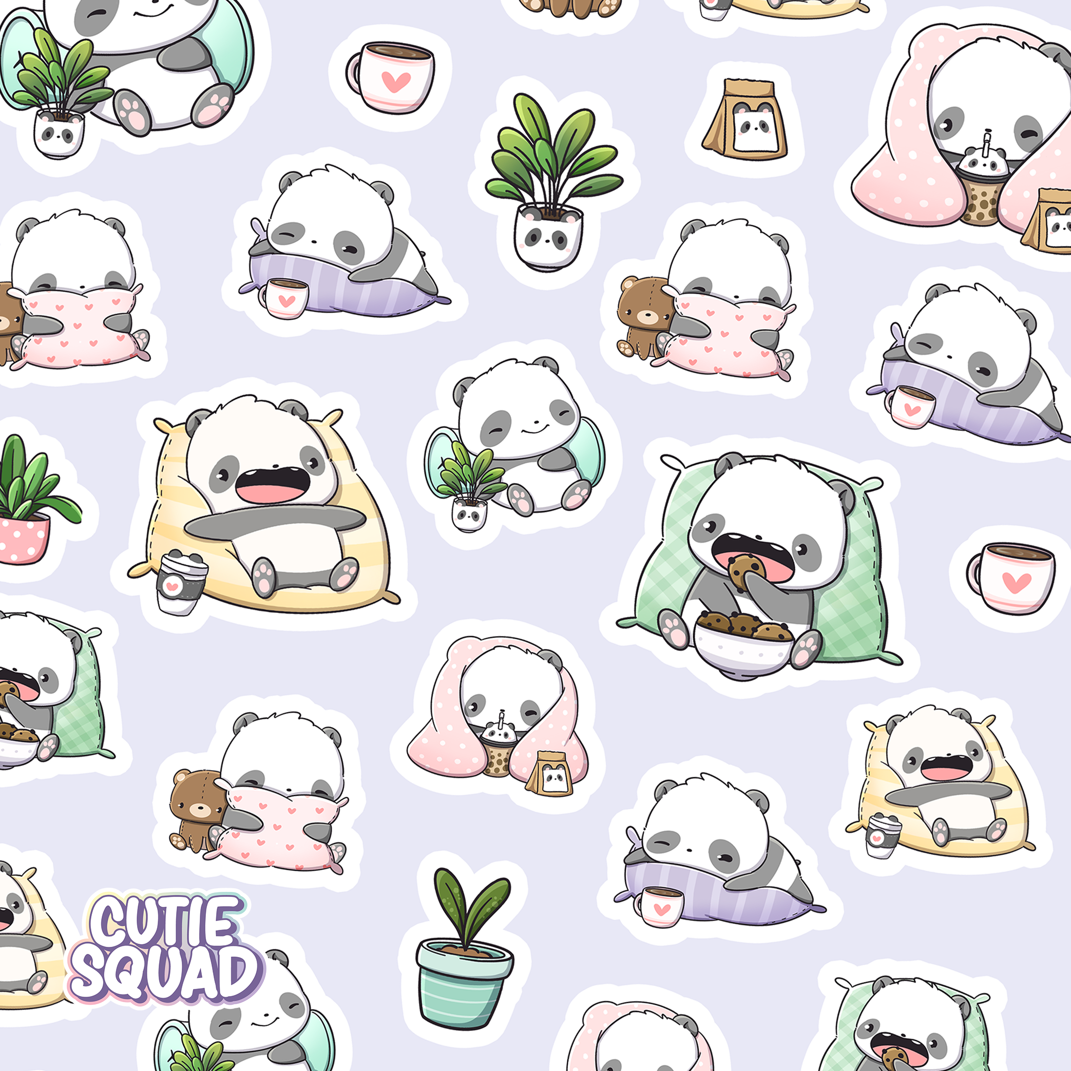 Slaperige panda | stickervel