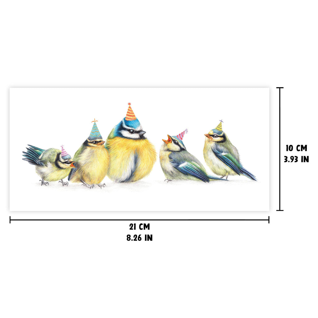 Pimpelmees Verjaardag Vogels - Wenskaart met envelop