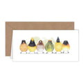 Schattige Vogels Geeltinten - Wenskaart met envelop