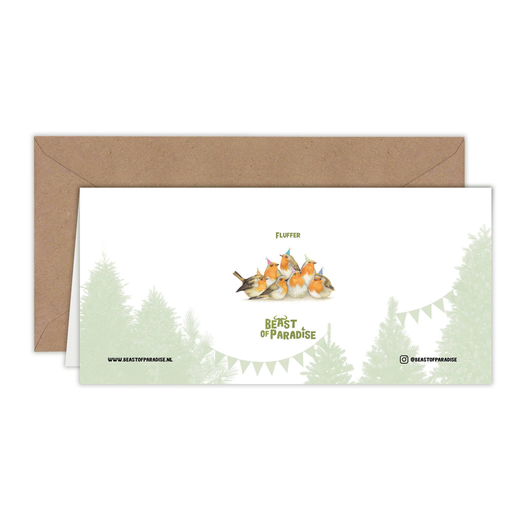 Roodborst en Vogels - Wenskaart met envelop