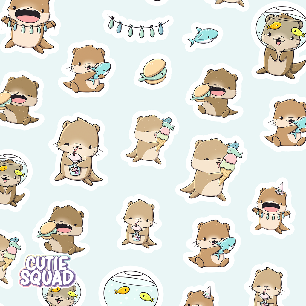 Vis-otters | Stickervel