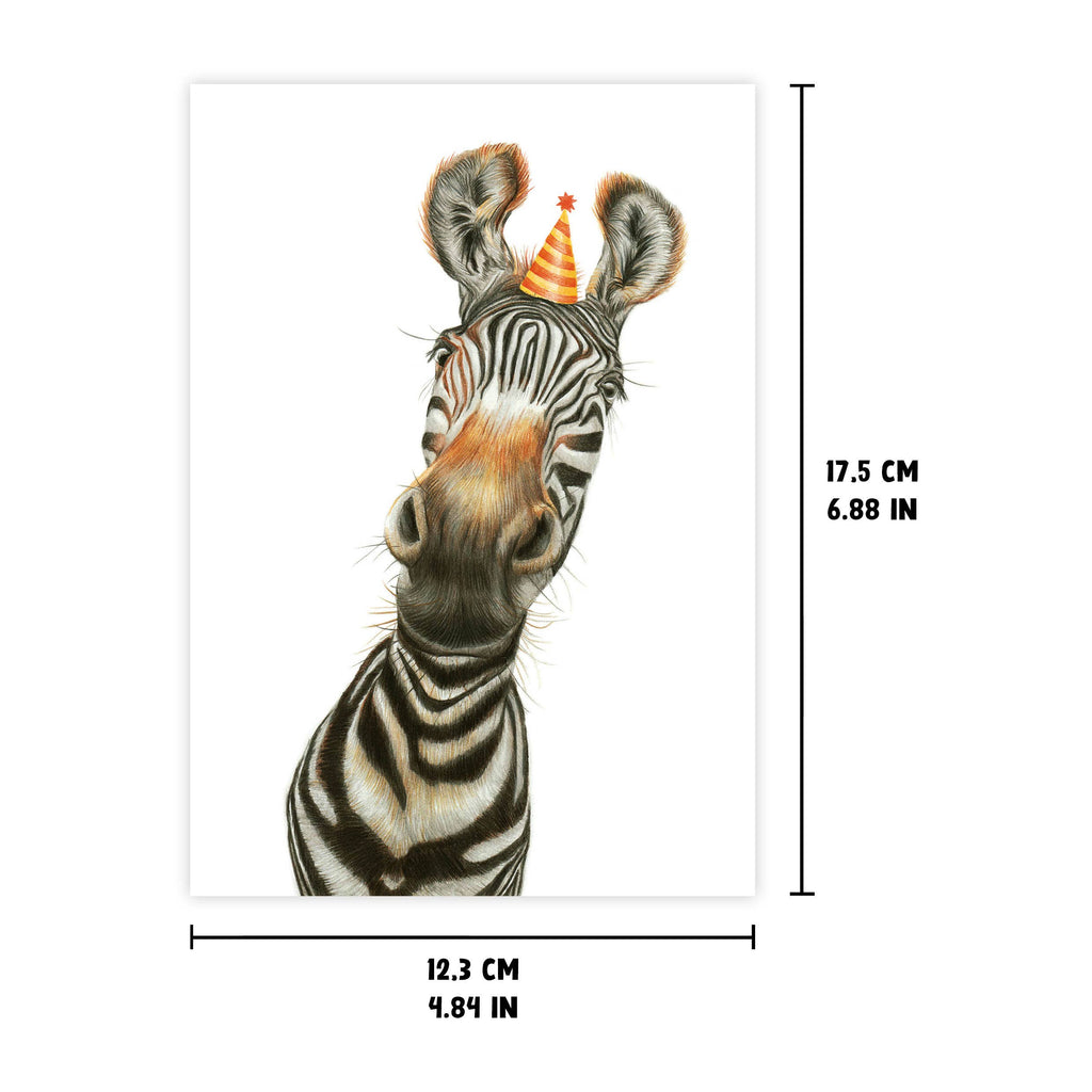 Grappige Zebra - Wenskaart met envelop