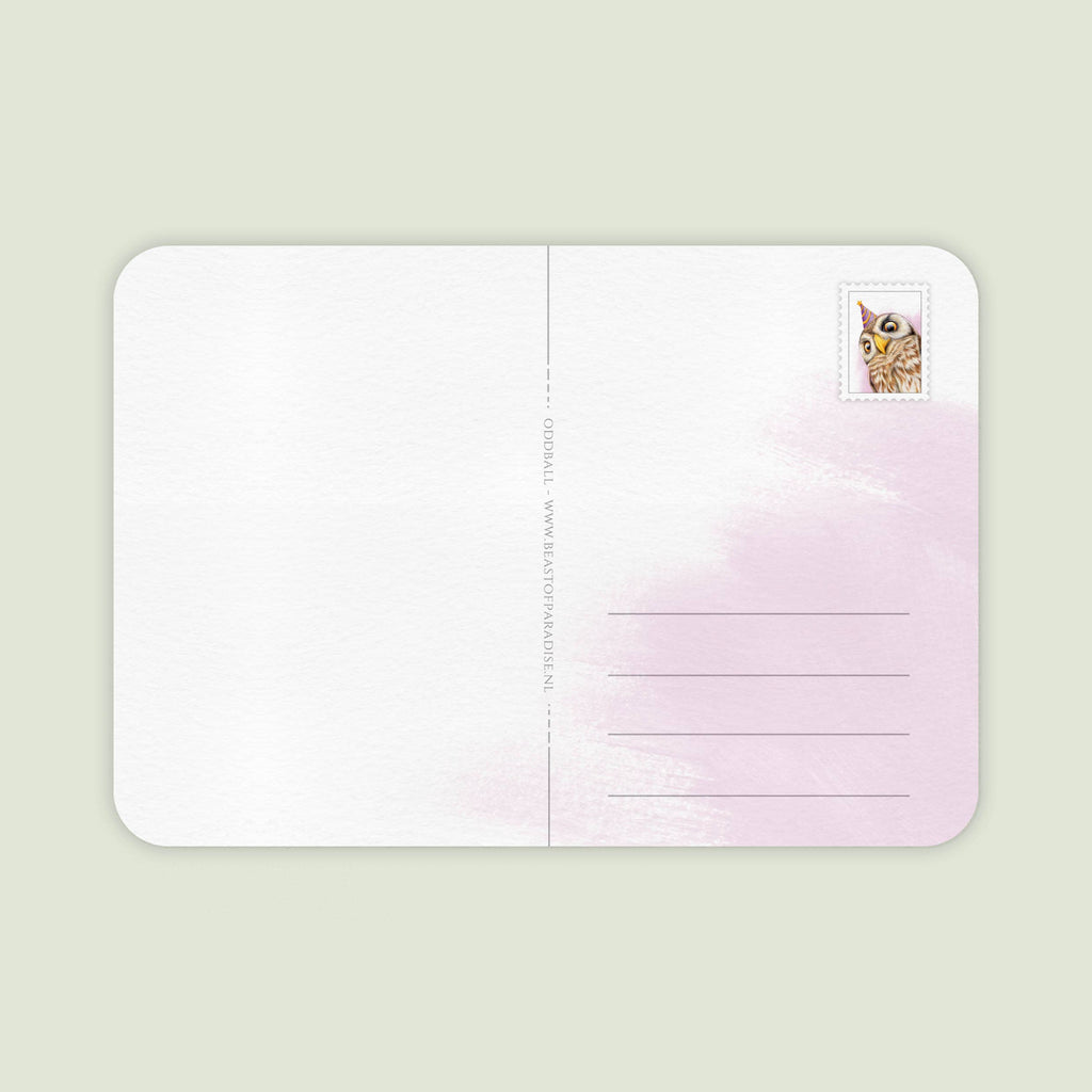 Kleine Uil Jarig - Ansichtkaart