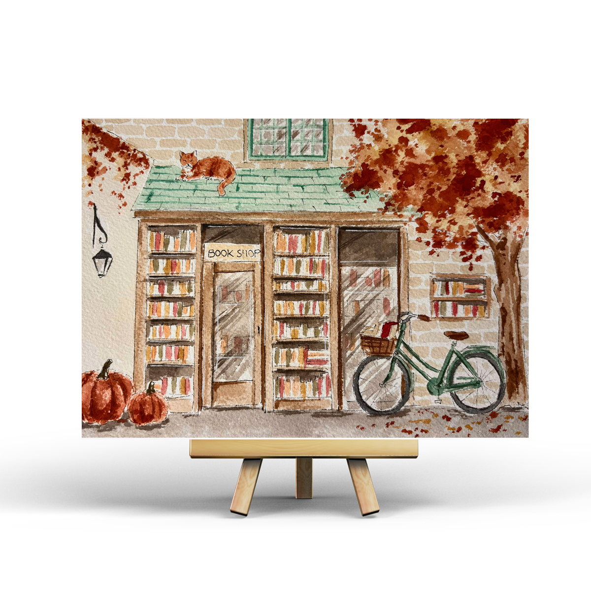 Herfst Boekwinkel - Ansichtkaart