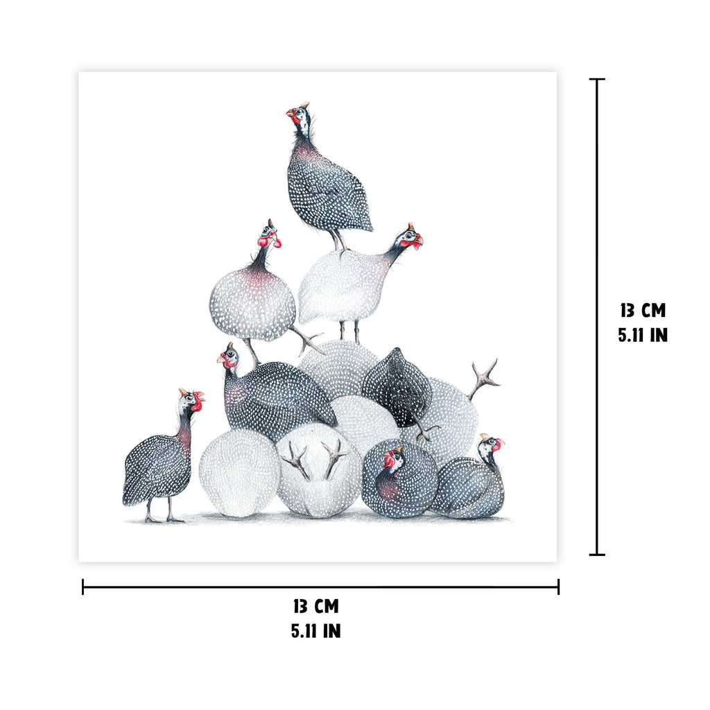 Parelhoenders - Wenskaart met envelop