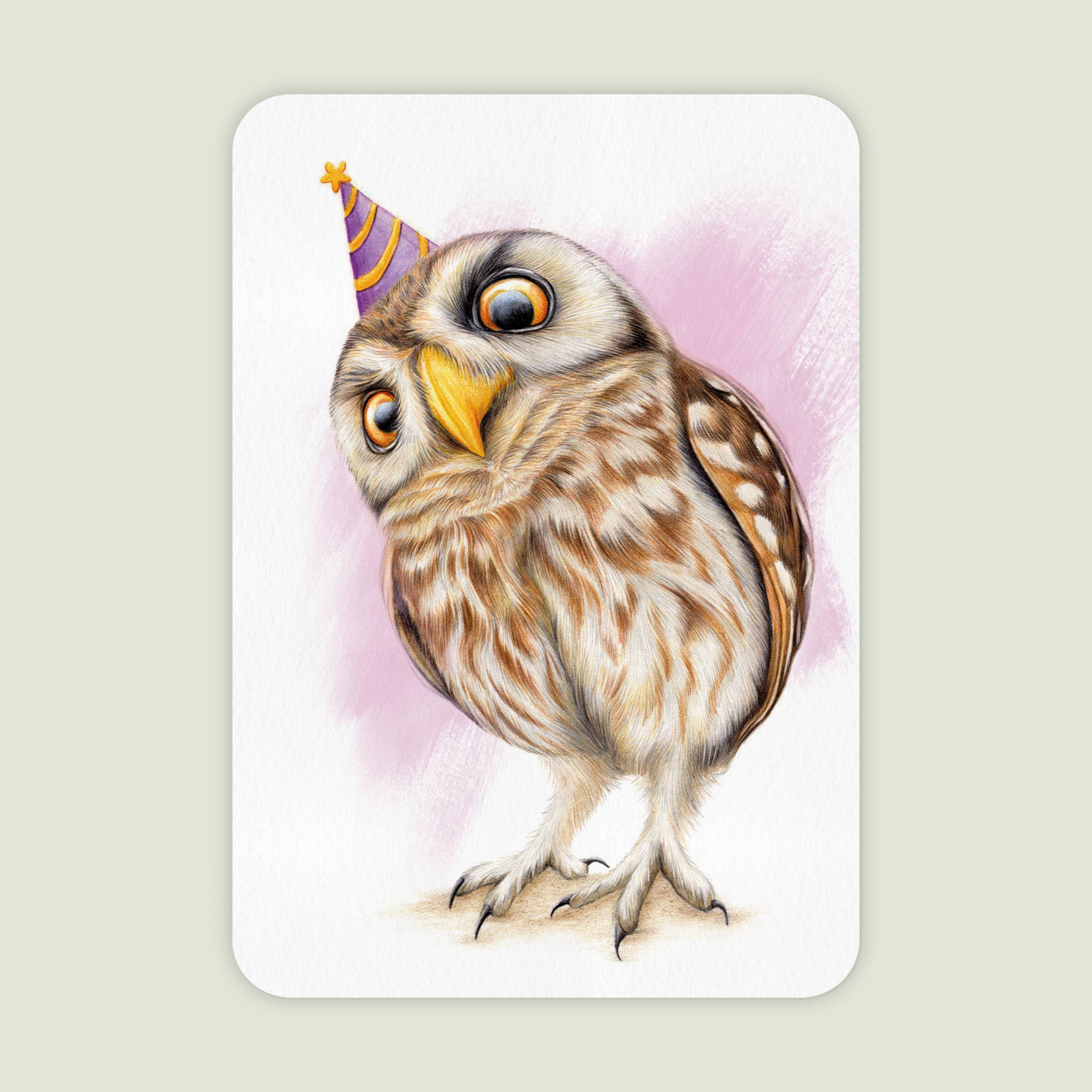 Kleine Uil Jarig - Ansichtkaart