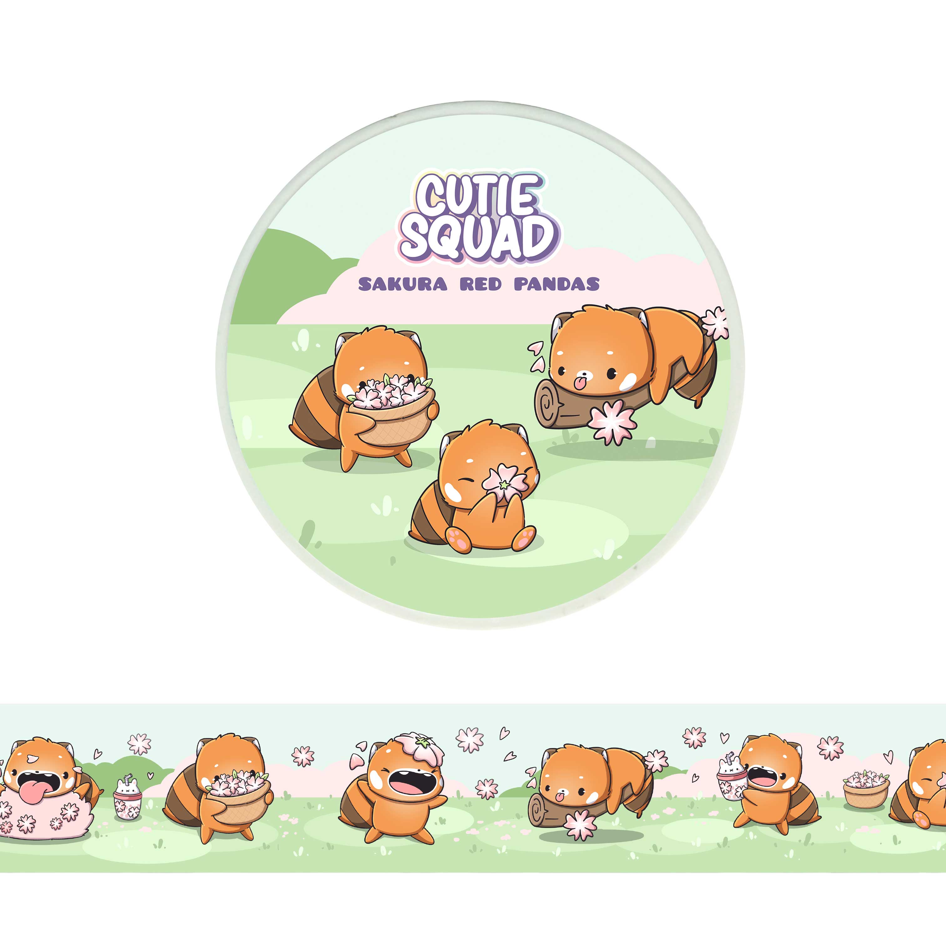Sakura Rode Panda – Schattige Rode Panda washi-tape 10 m