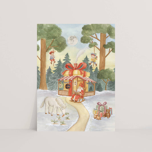 Sinterklaas in het bos - Ansichtkaart