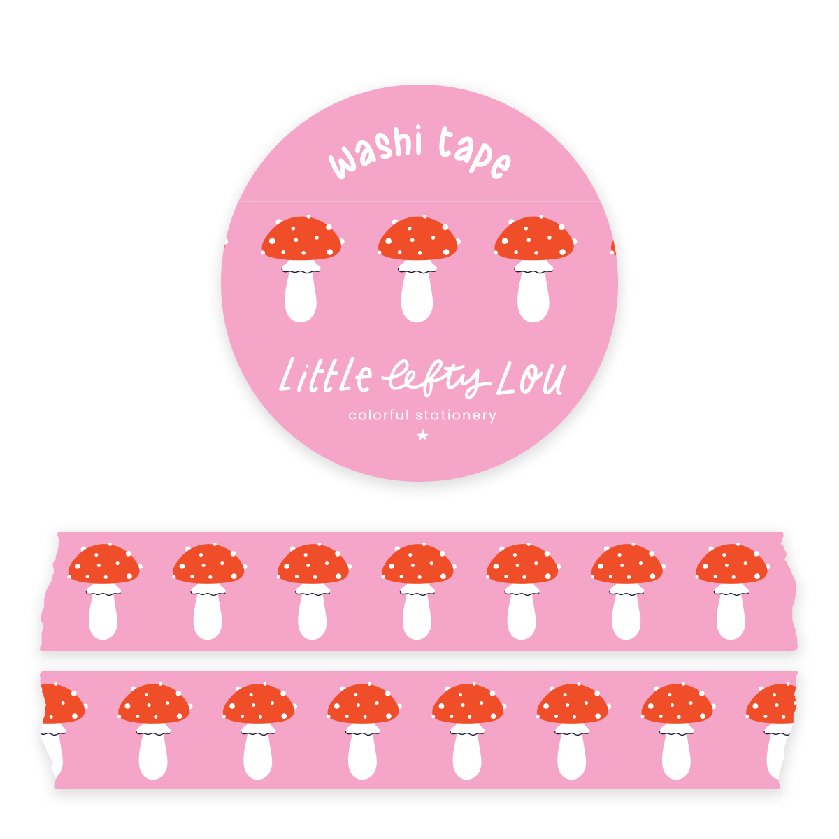 Roze Paddestoelen - Washi Tape