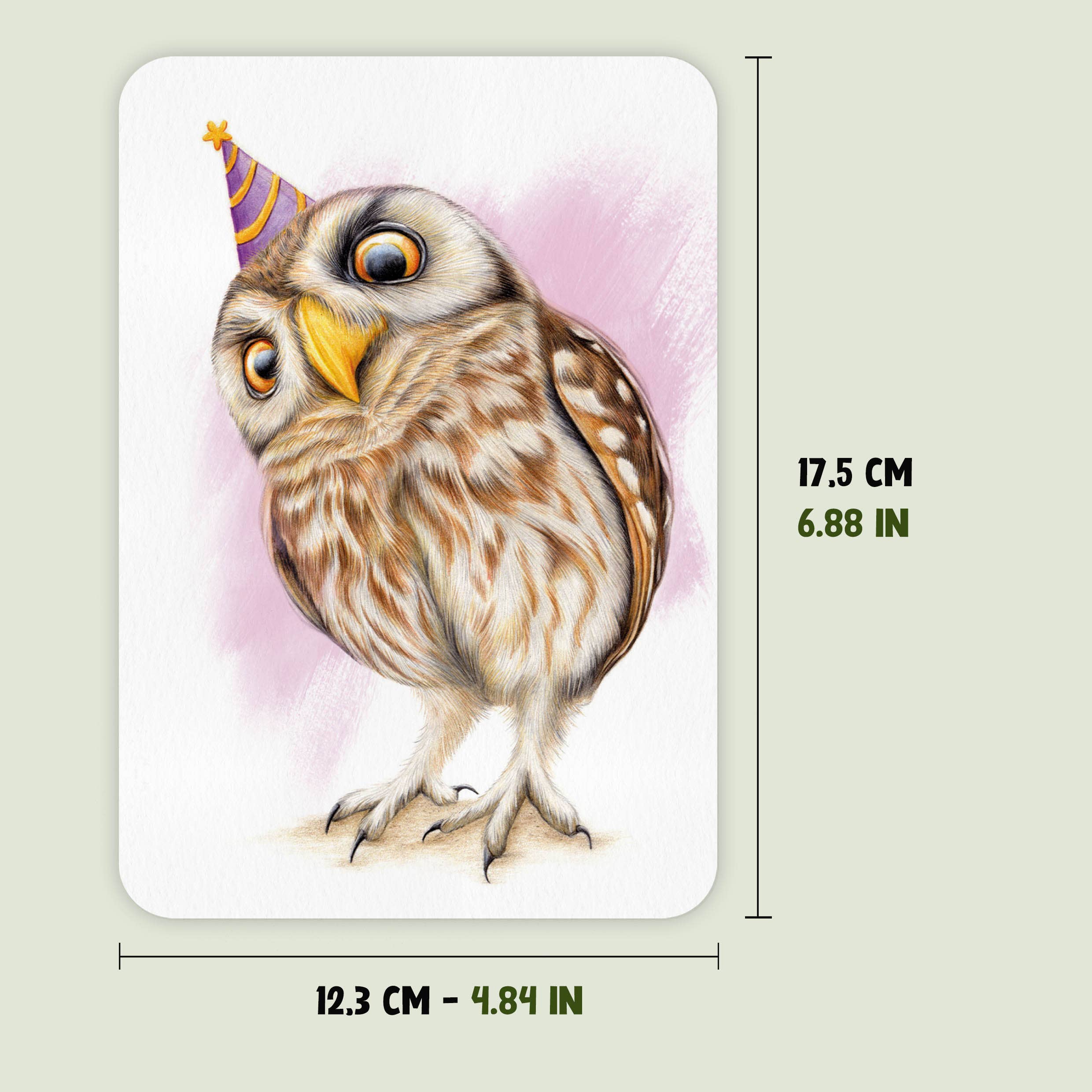 Kleine Uil Jarig - Ansichtkaart