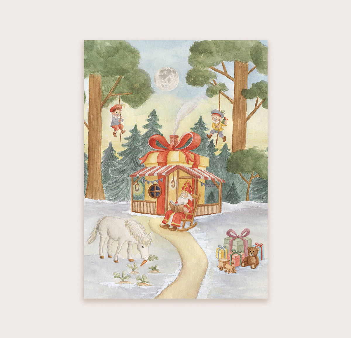 Sinterklaas in het bos - Ansichtkaart