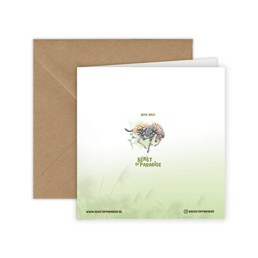 Grappige Zebra - Wenskaart met envelop