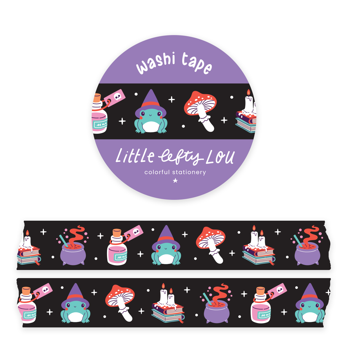 Witchy Frog Zwart - Washi Tape