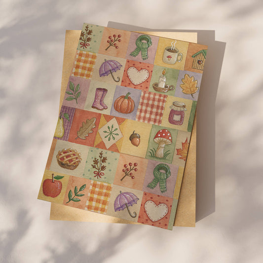 Patchwork herfst - Ansichtkaart