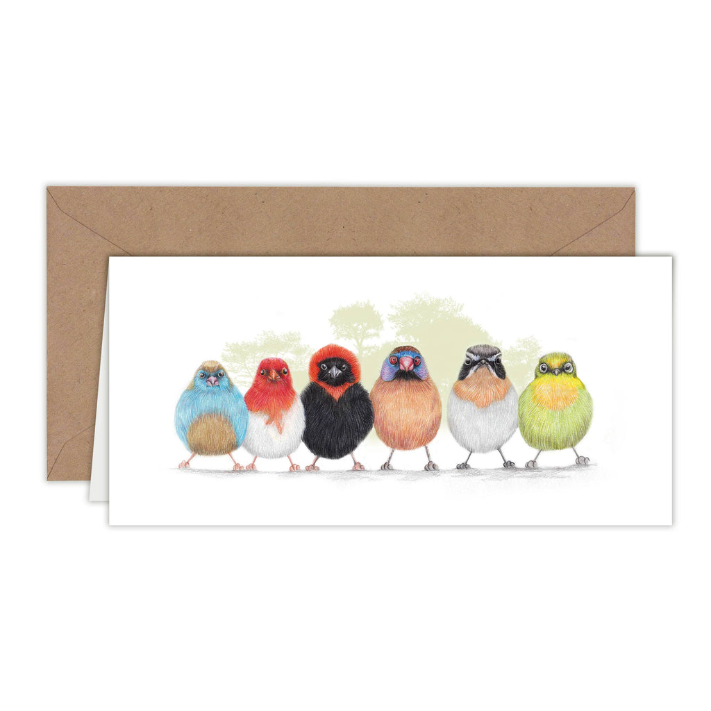 Vogels met Bomenachtergrond - Wenskaart met envelop