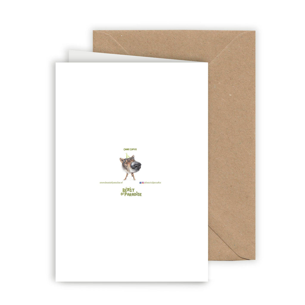 Grappige Wolf - Wenskaart met envelop