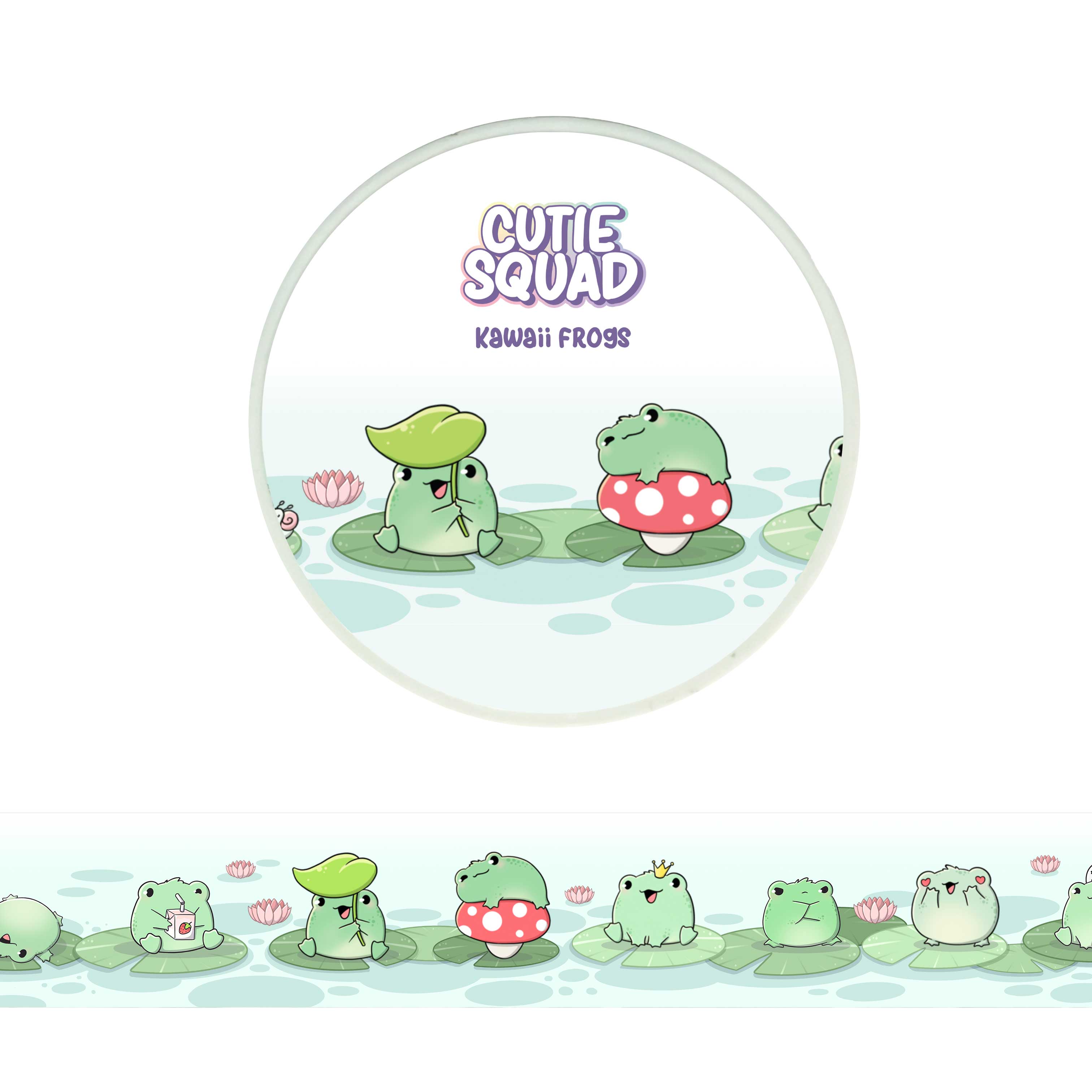 Kawaii-kikkers – schattige kikker-washi-tape 10 m