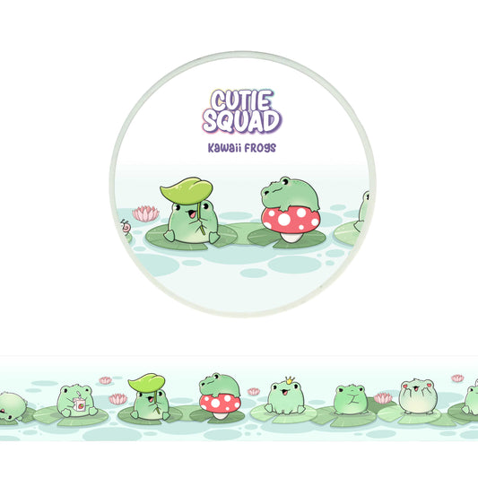 Kawaii-kikkers – schattige kikker-washi-tape 10 m