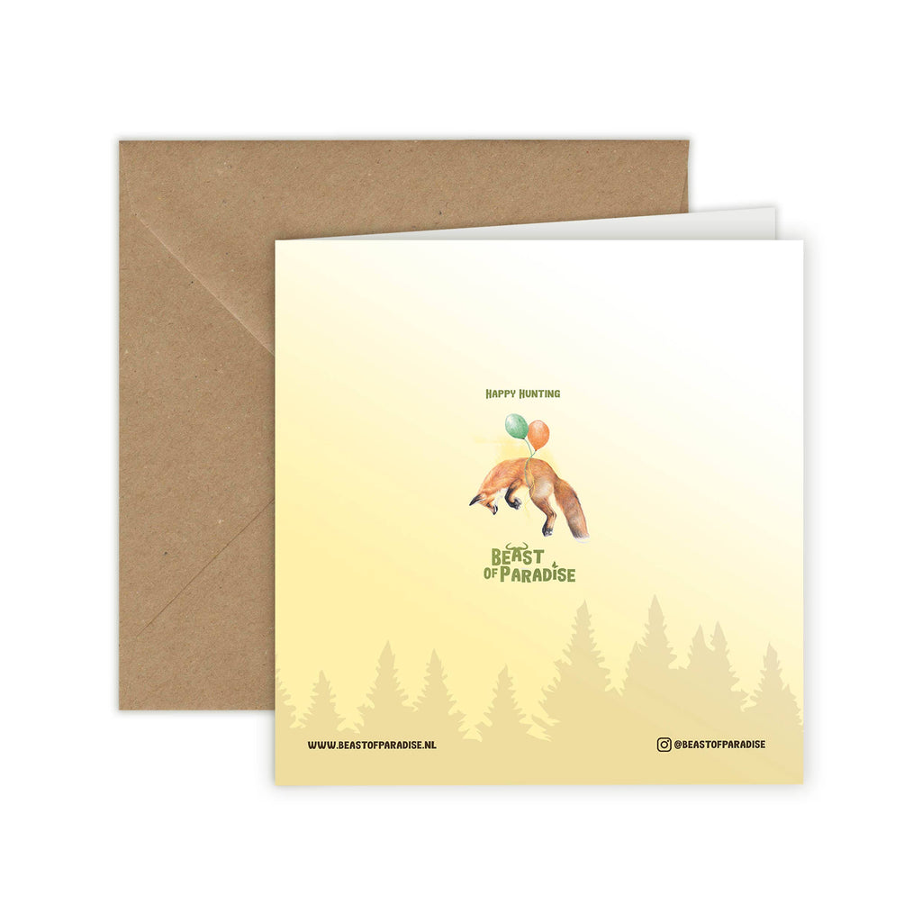Grappige Vos - Wenskaart met envelop