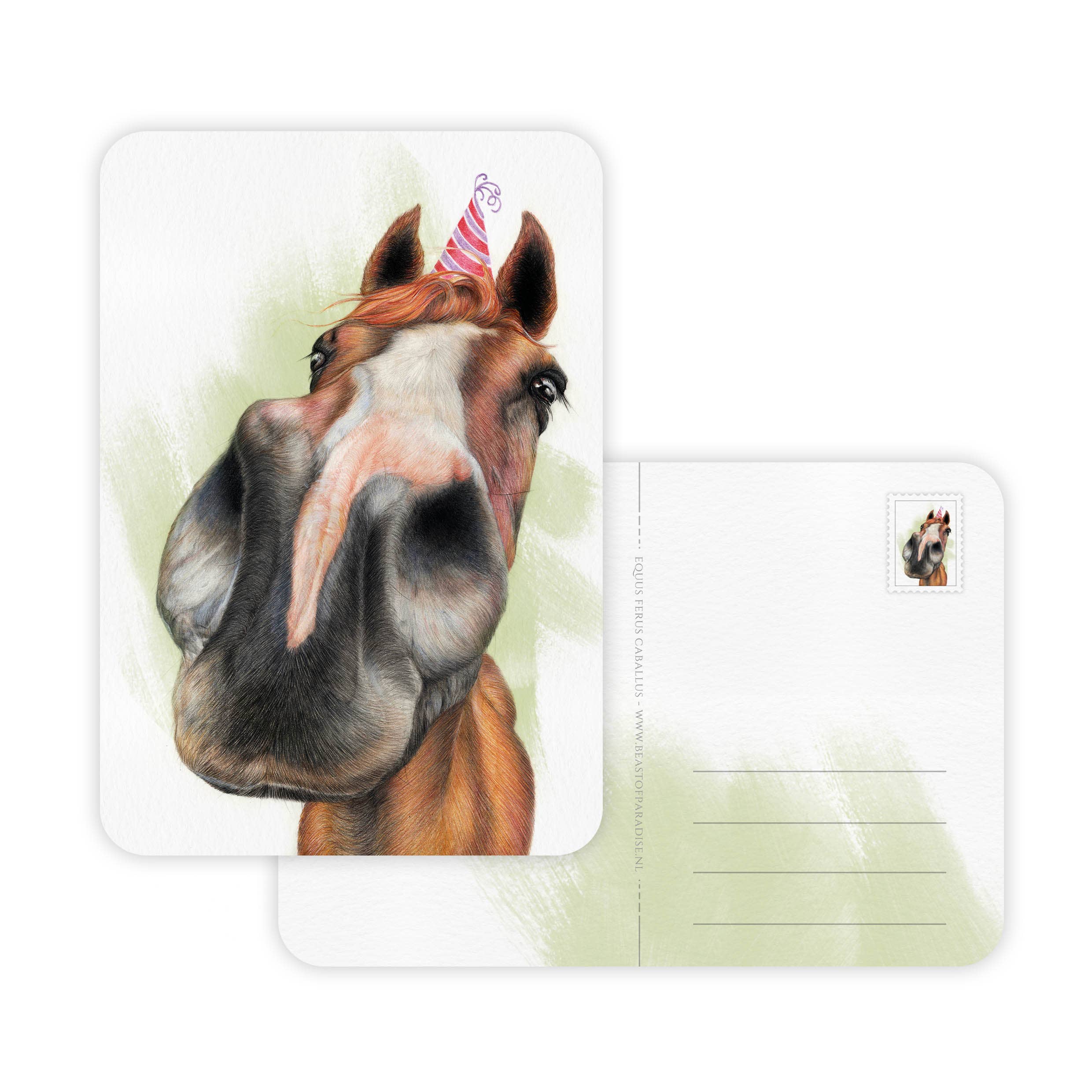 Paard Jarig - Ansichtkaart