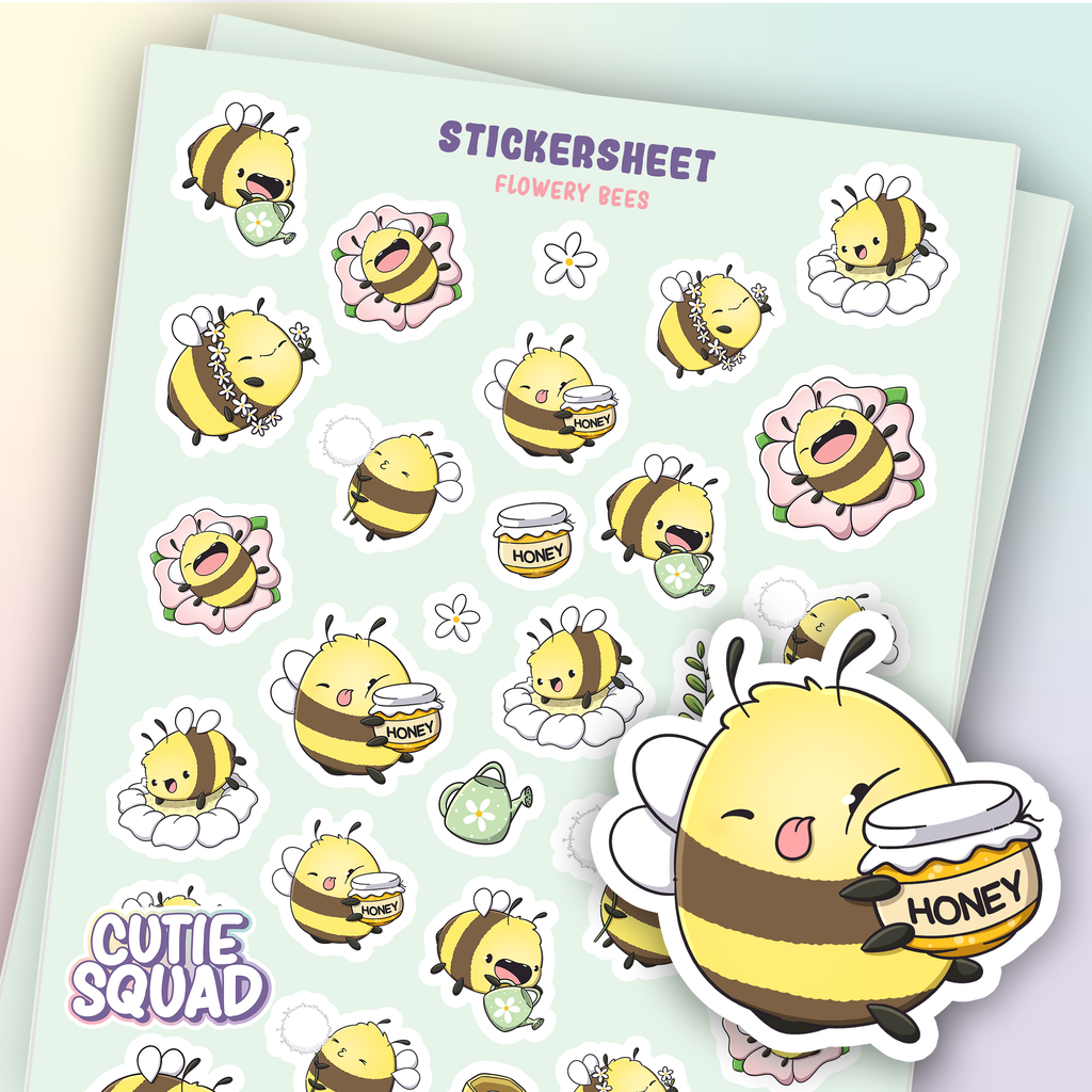 Bloemenbij | Stickervel