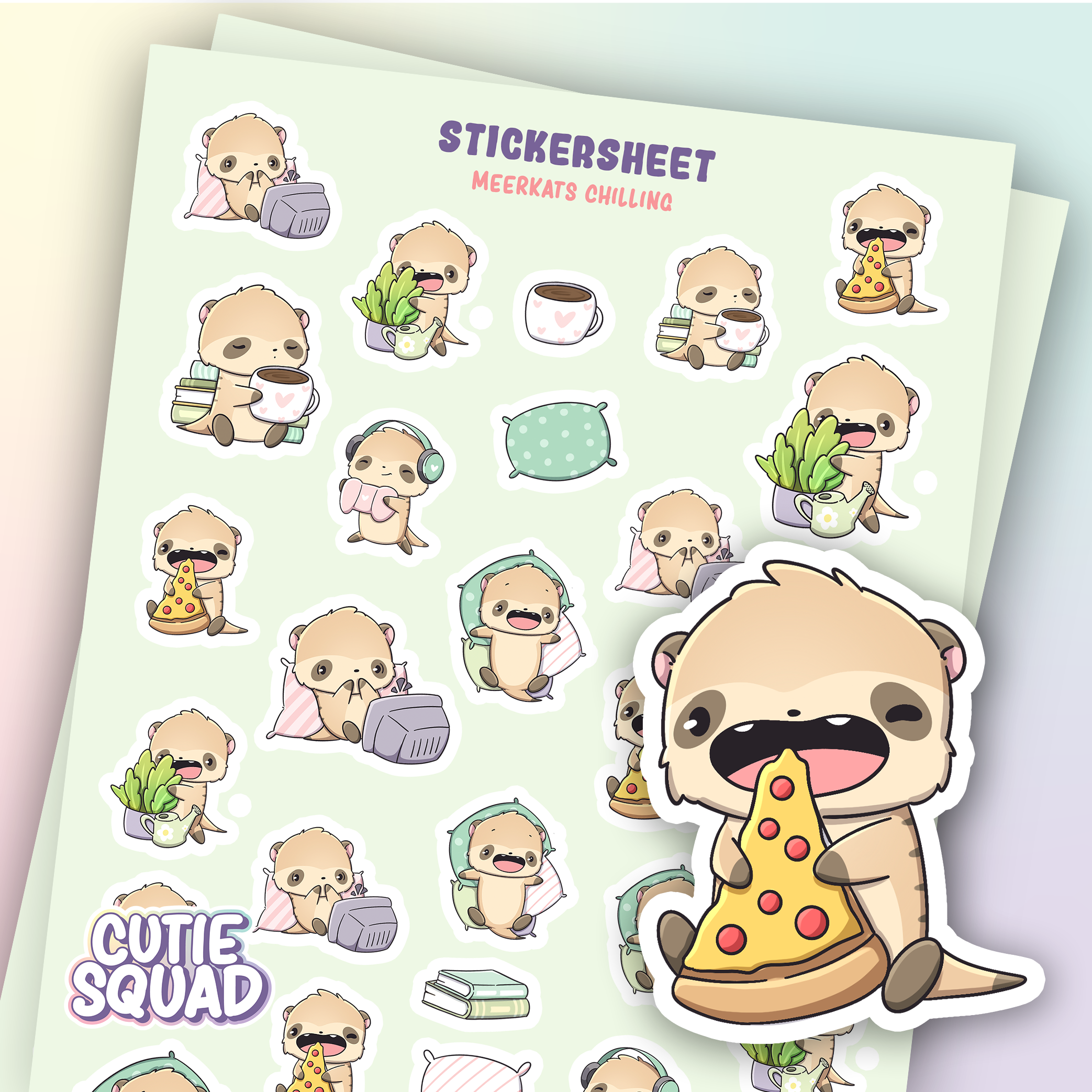 Meerkatten Chillen | Stickervel