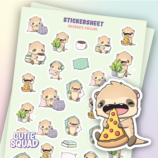 Meerkatten Chillen | Stickervel