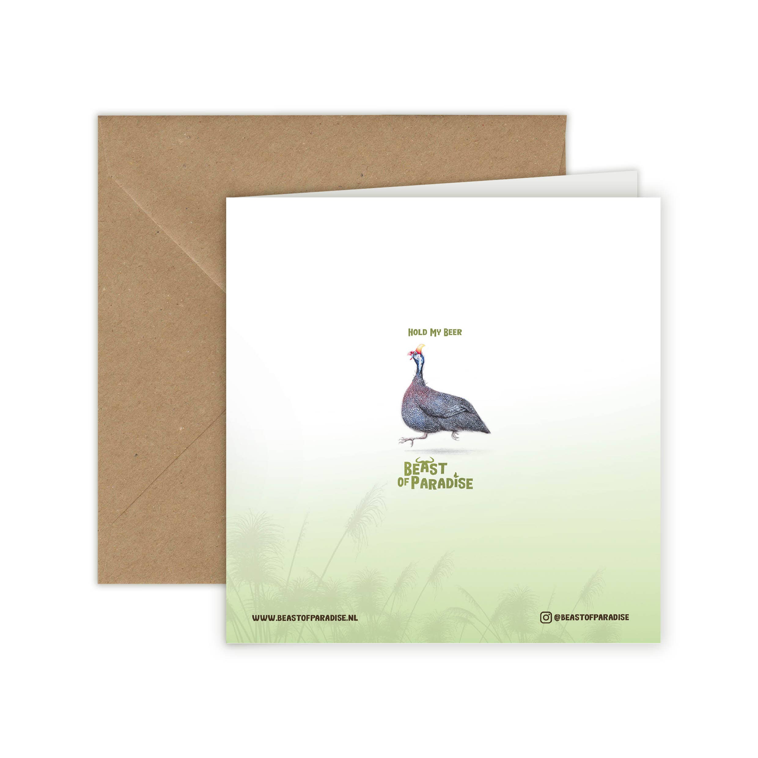 Gekke Kwartel - Wenskaart met envelop