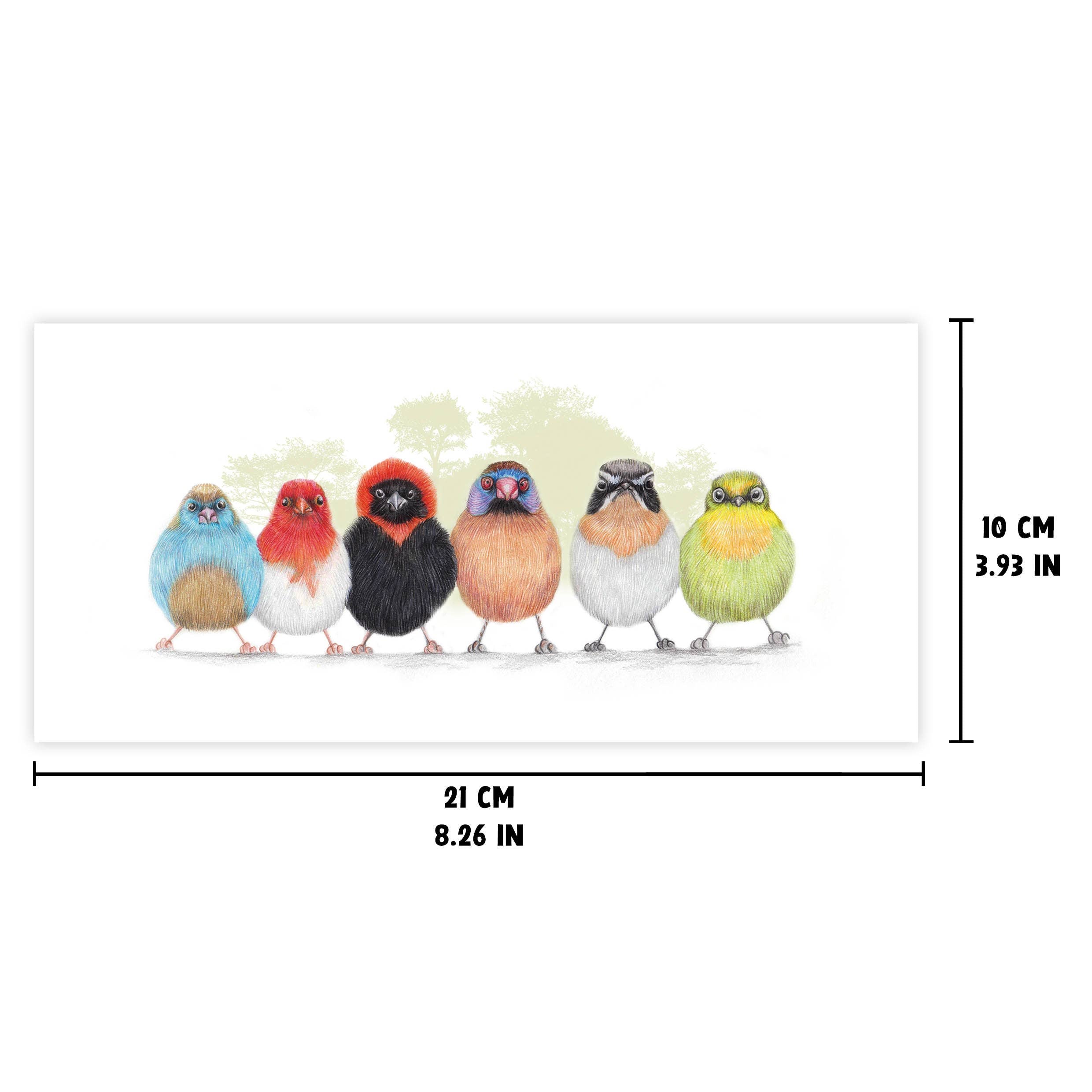 Vogels met Bomenachtergrond - Wenskaart met envelop