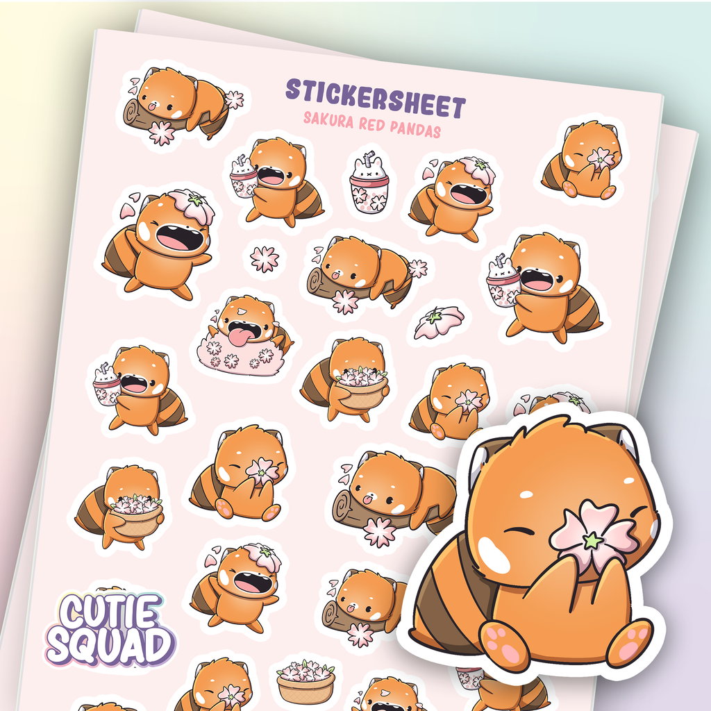 Sakura Rode Panda | Stickervel