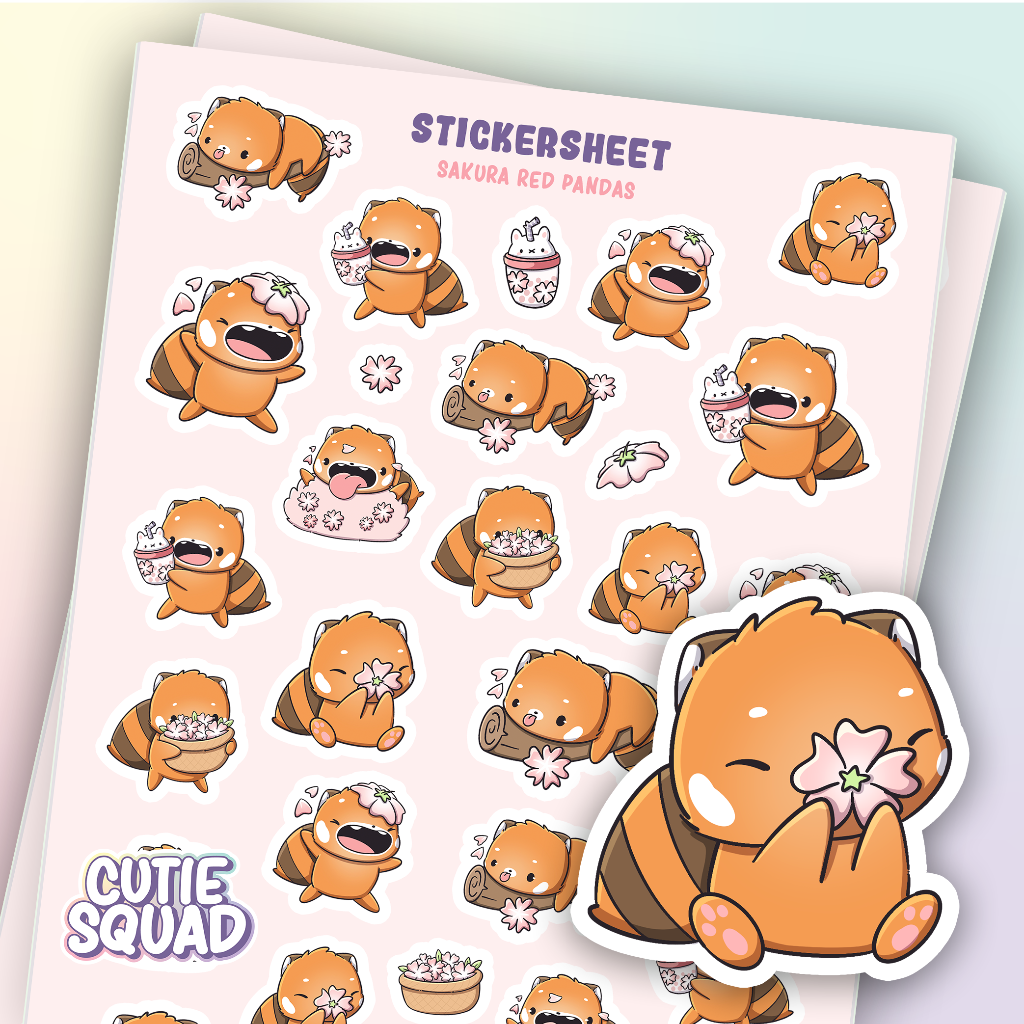 Sakura Rode Panda | Stickervel