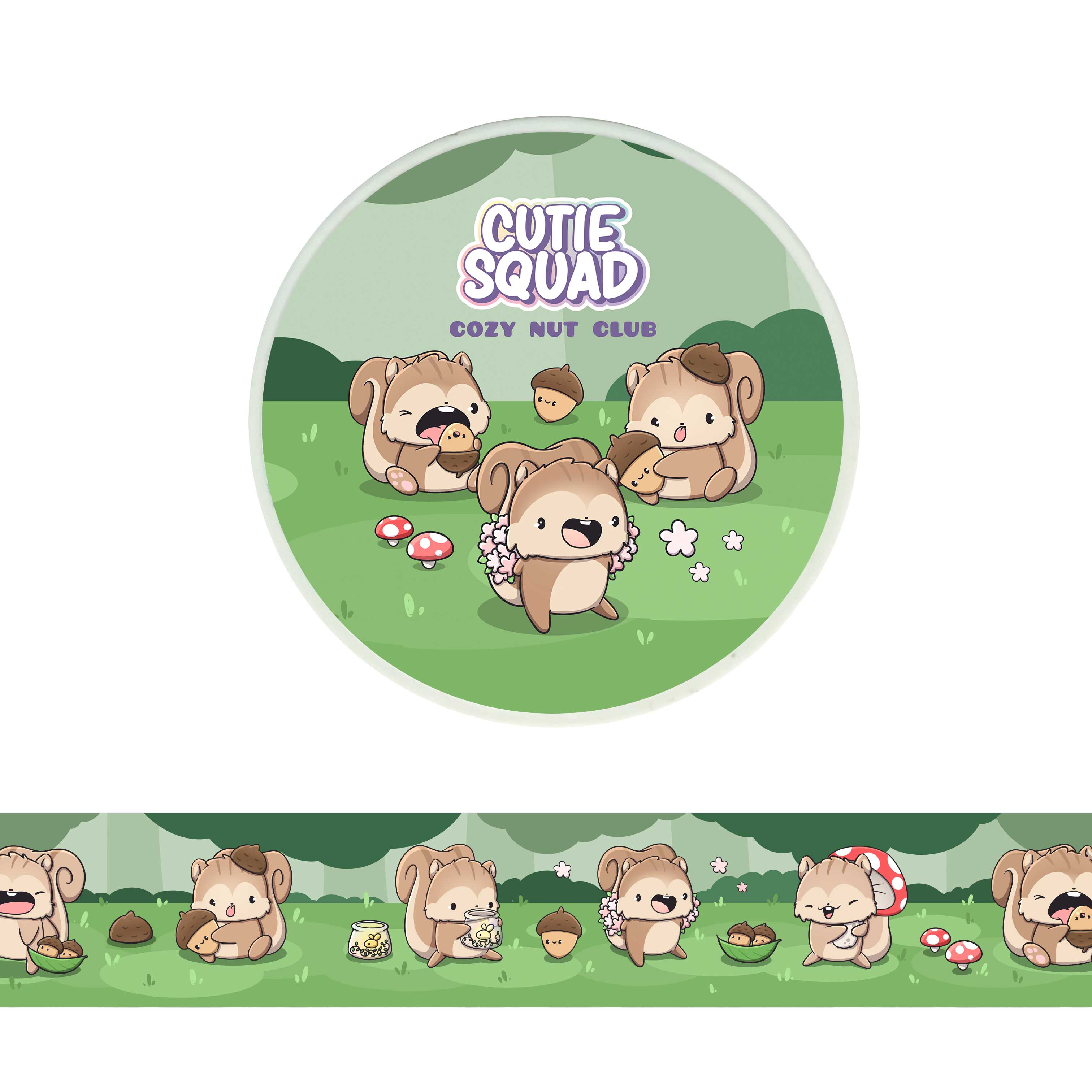 Cozy Nut Club – Schattige eekhoorn-washi-tape 10 m
