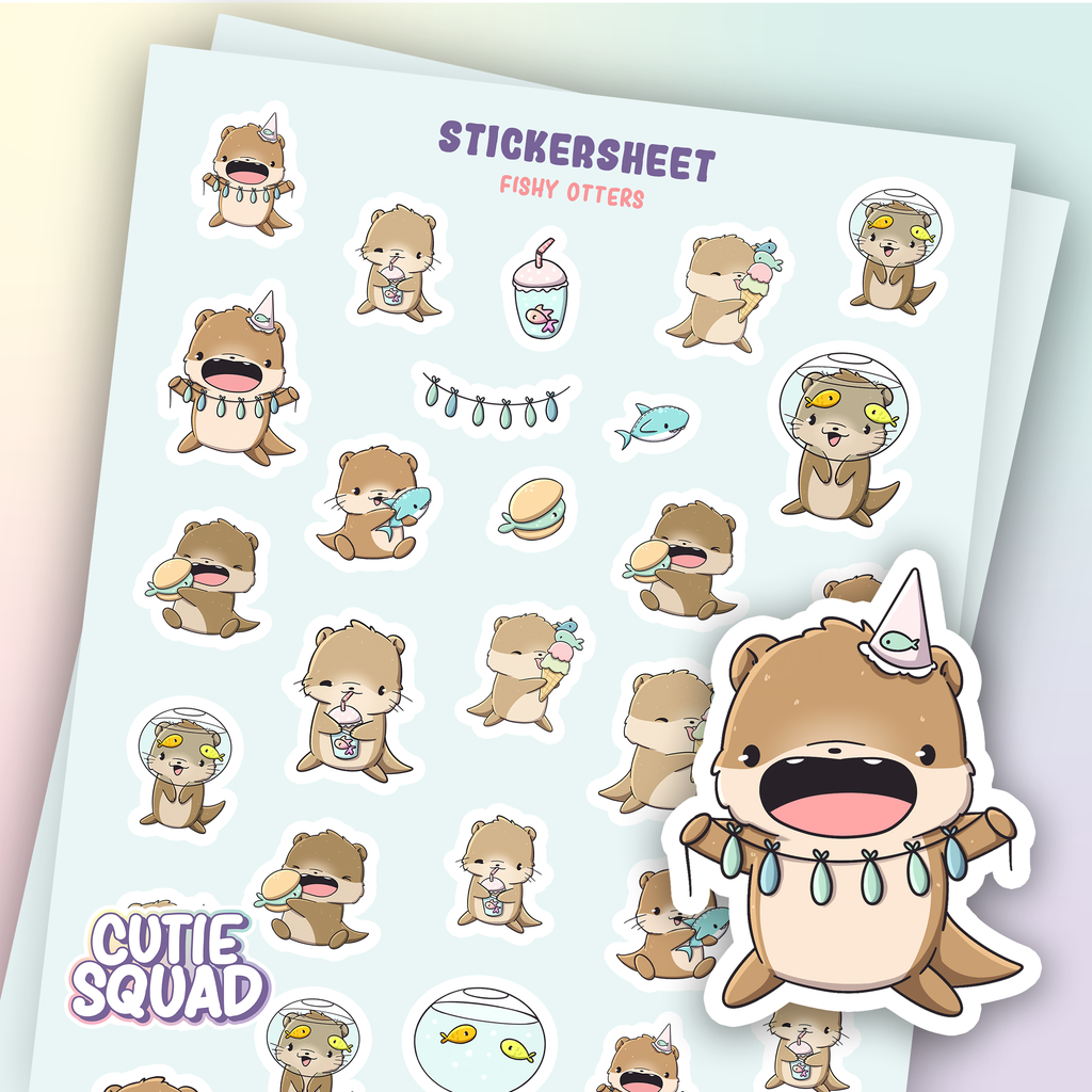 Vis-otters | Stickervel