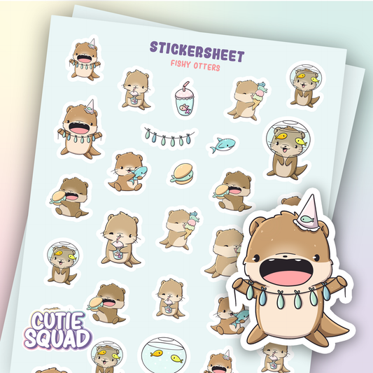 Vis-otters | Stickervel